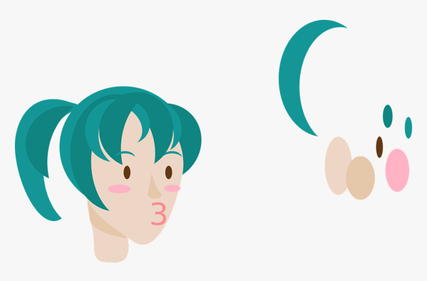 Blue, Green, Hair, Kawaii, Anime, Girl, Ponytail - Garotas Com O Cabelo Azul Anime, HD Png Download