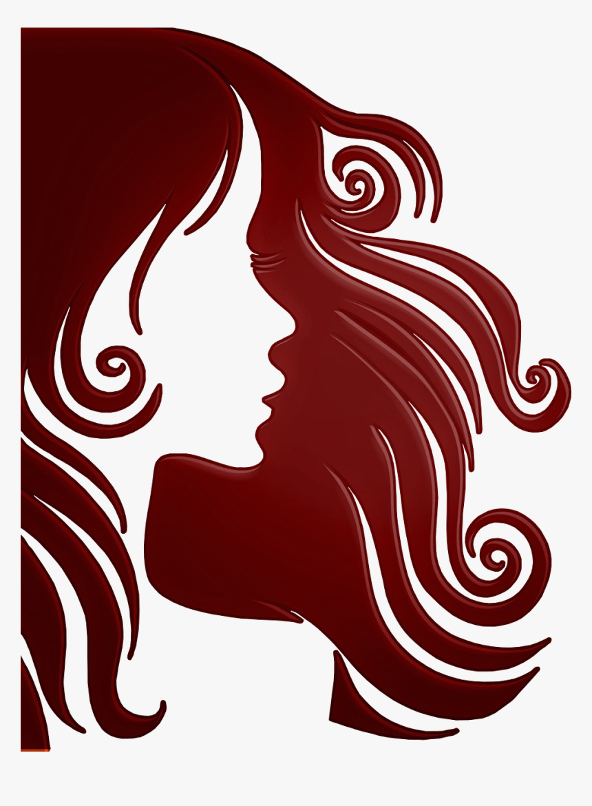 Long Hair Silhouette Png, Transparent Png