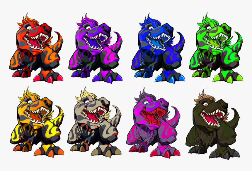 T-rex For Super Smash Bros
palettes Swap - Fossil Fighters T Rex, HD Png Download