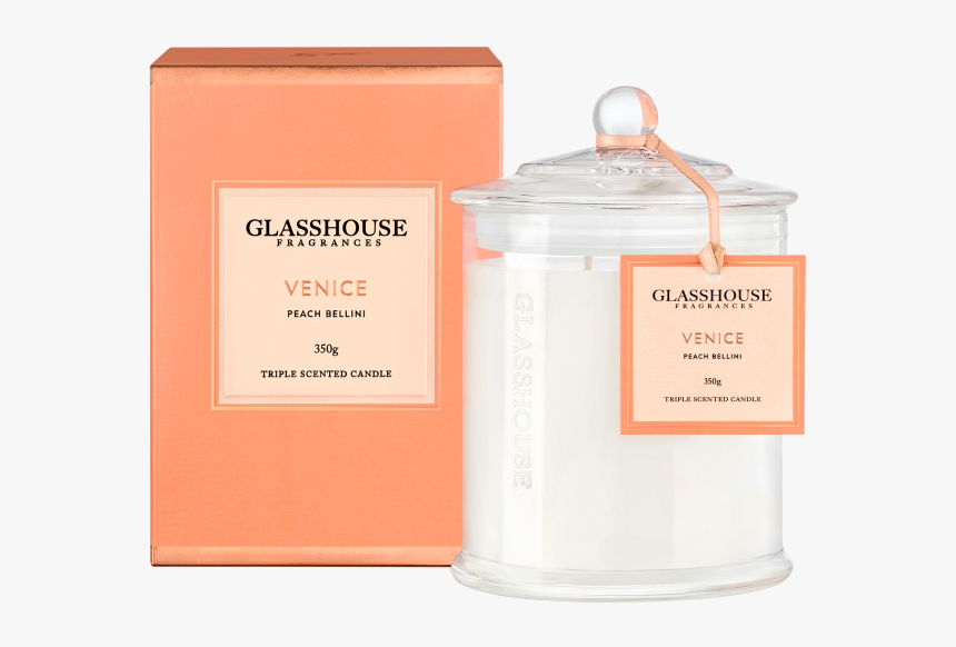 Venice Peach Bellini Triple Scented Candle By Glasshouse - Glasshouse Candles Venice, HD Png Download