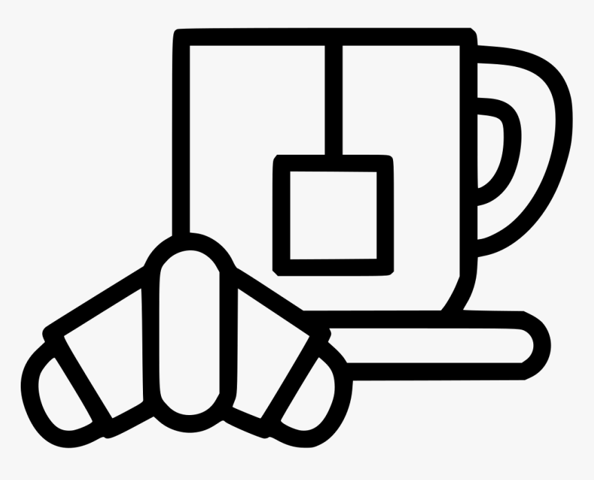Breakfast Tea And Croissant, HD Png Download