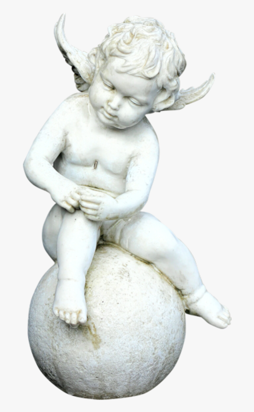 #statue #cherub #angel #stone #marble #freetoedit - Statue, HD Png Download