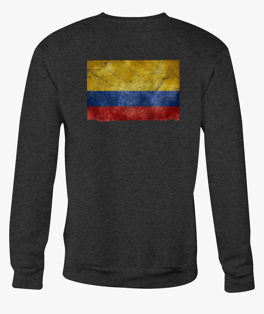 Crewneck Sweatshirt Columbia South American Flag Distressed - Long-sleeved T-shirt, HD Png Download