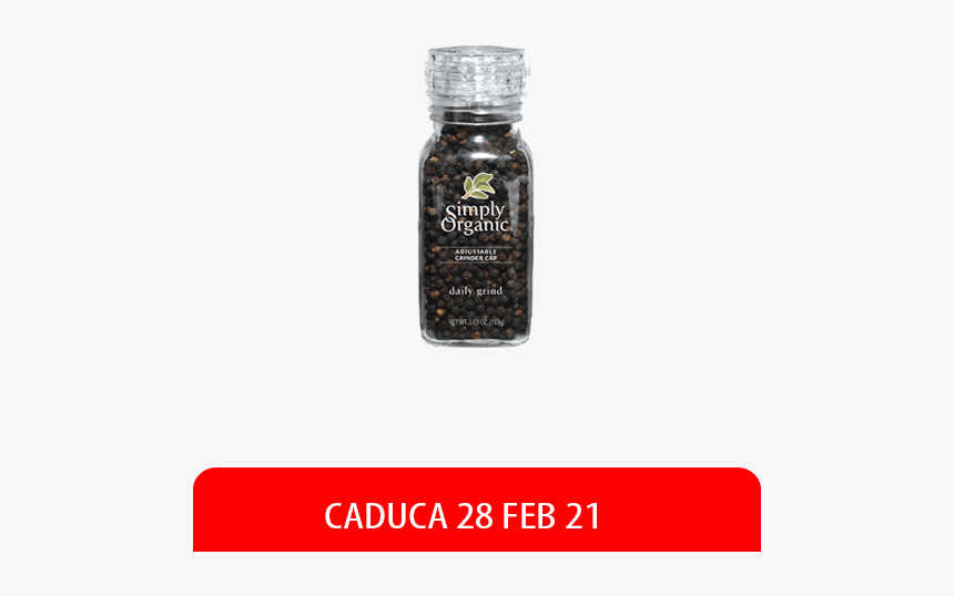 Simply Organic, Pimienta Negra Entera Con Molinillo, - Bottle, HD Png Download