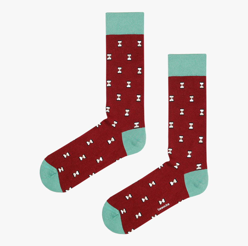 Calcetines De Algodón Color Burdeos Con Estampado De - Sock, HD Png Download