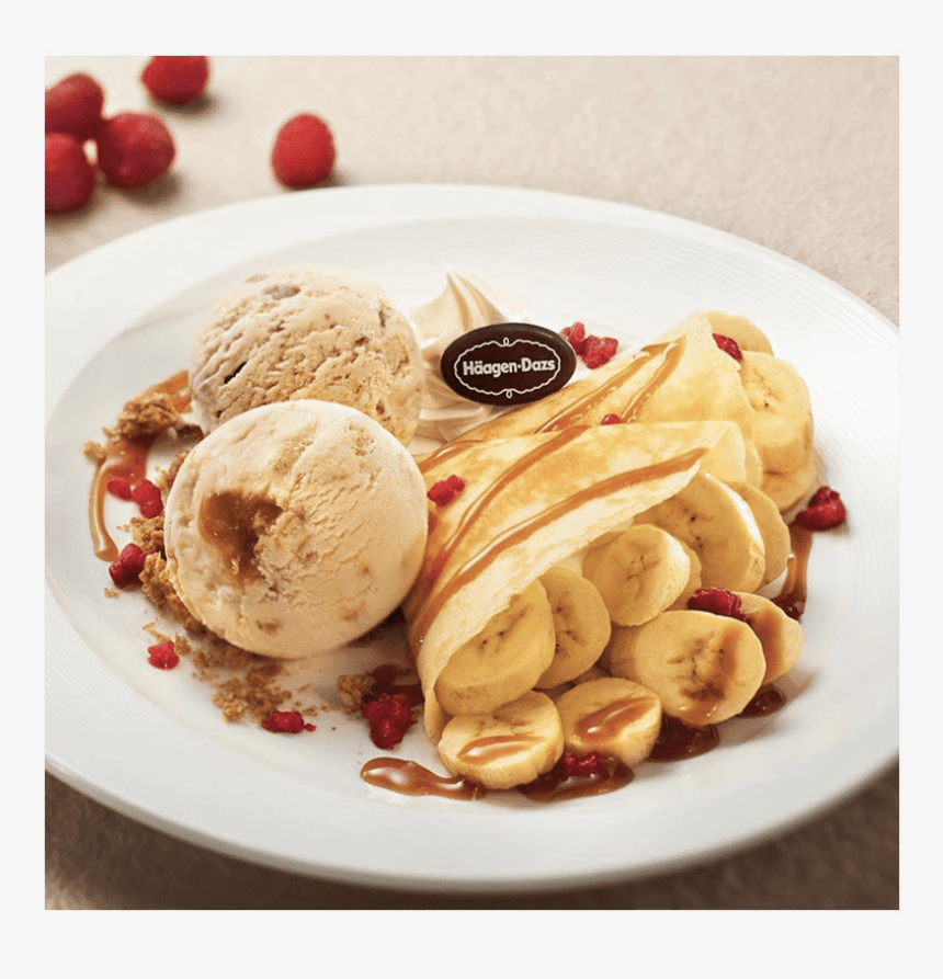 Banana Caramel Crepe Ndr - Haagen Dazs Banana Caramel Crepe Calories, HD Png Download