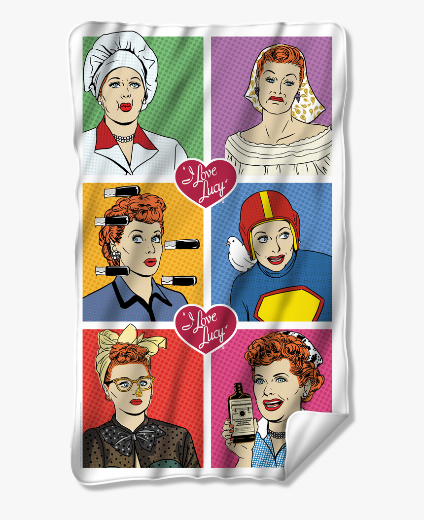 I Love Lucy Comic Fleece Blanket 
 Class - Cartoon, HD Png Download