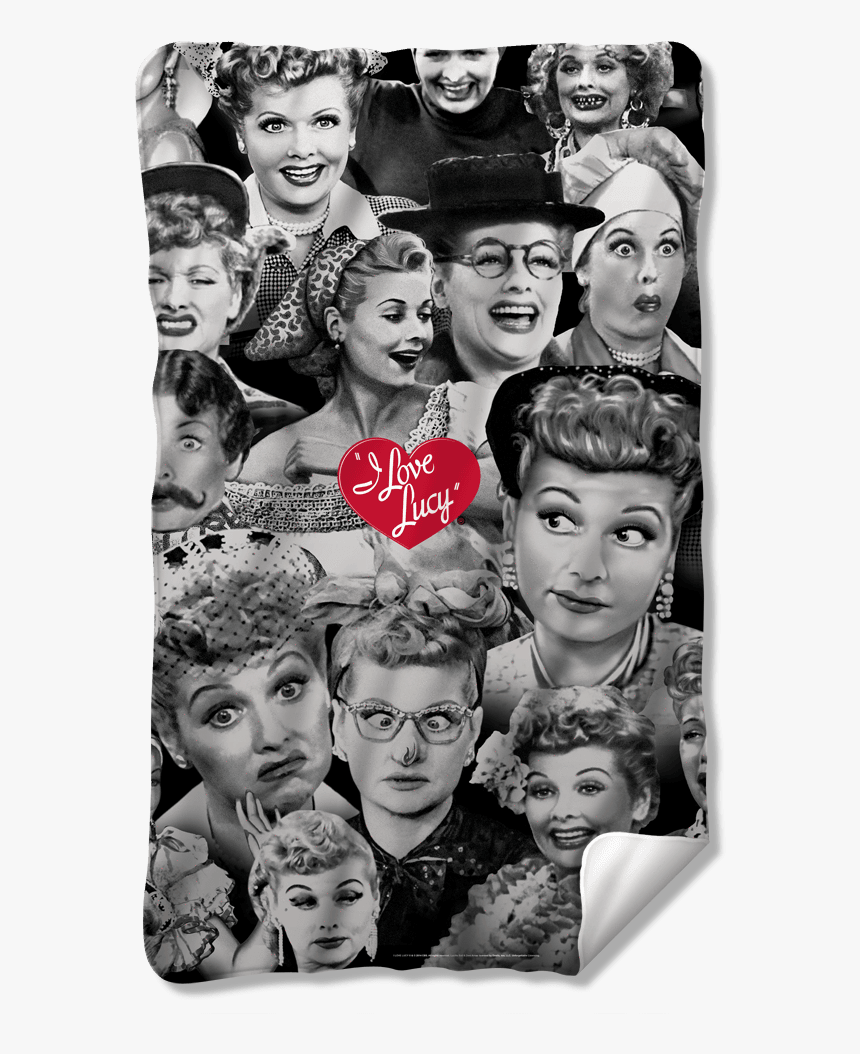 I Love Lucy Faces Fleece Blanket 
 Class - Love Lucy T Shirts, HD Png Download