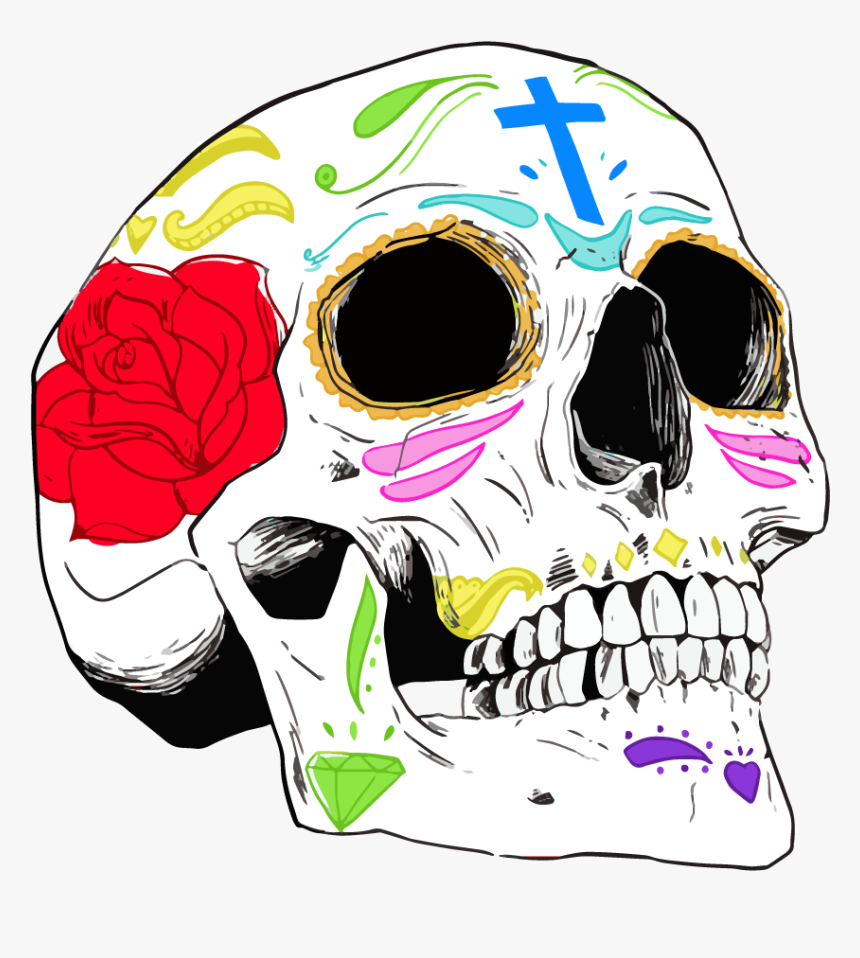 Transparent Catrina Png - Dia De Los Muertos Skulls Drawings, Png Download