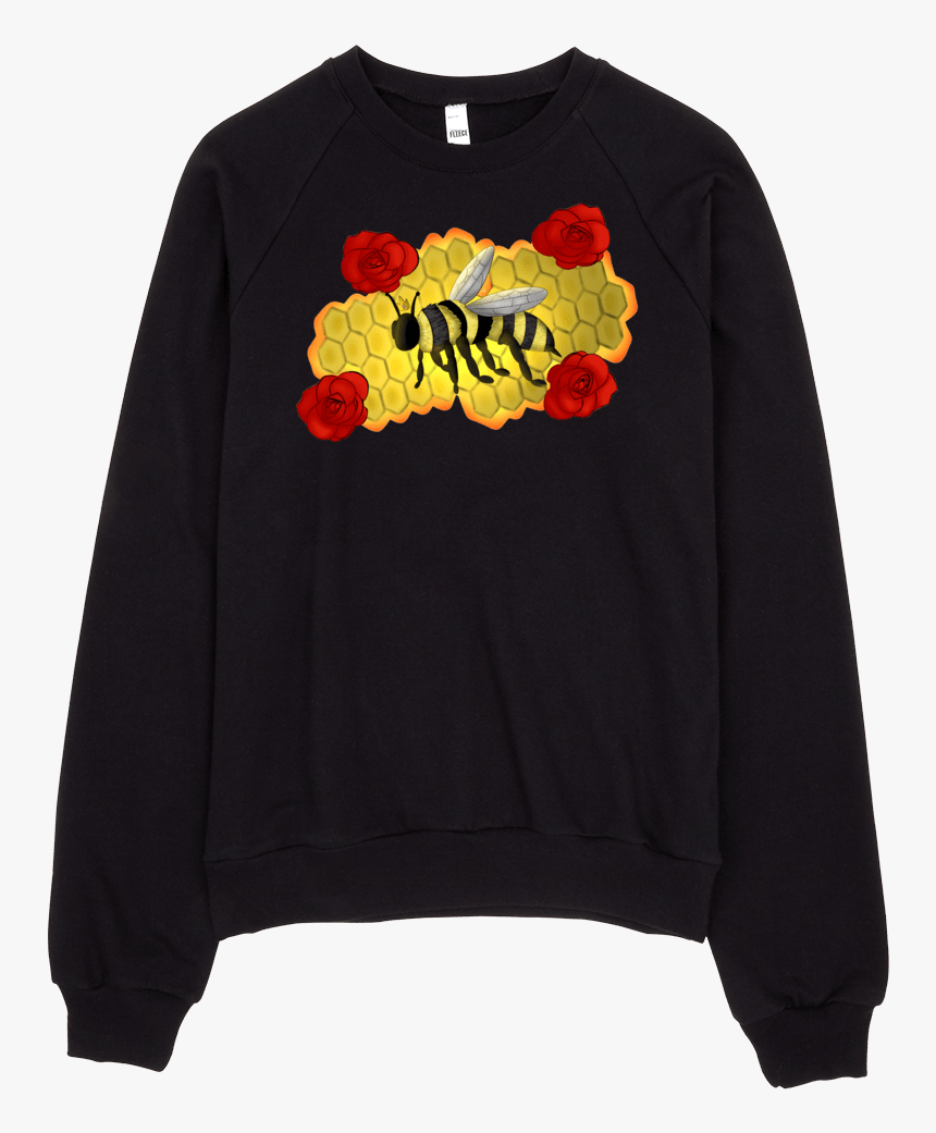 Black Bee Honeycomb Rose Sweatshirt - Squad Sweater, HD Png Download