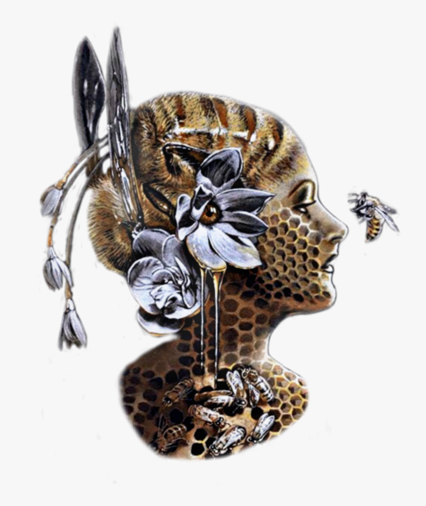 #rosto #mujerabeja #flores #abeja - Pendant, HD Png Download