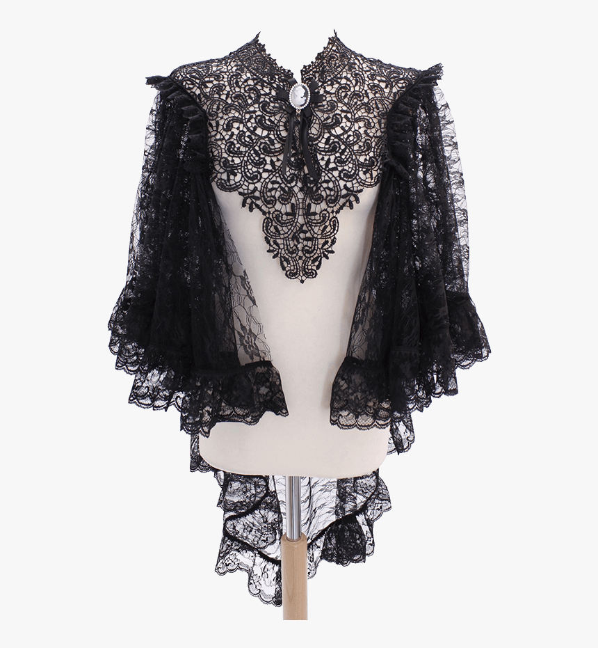 Whitby Lace Applique Gothic Cape - Blouse, HD Png Download
