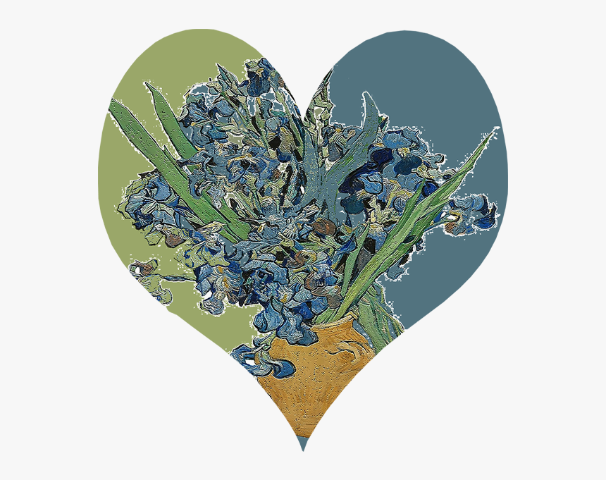 Iris Heart Van Gogh Heart Grunge Iris Heart Van Gogh - Van Gogh Irises, HD Png Download