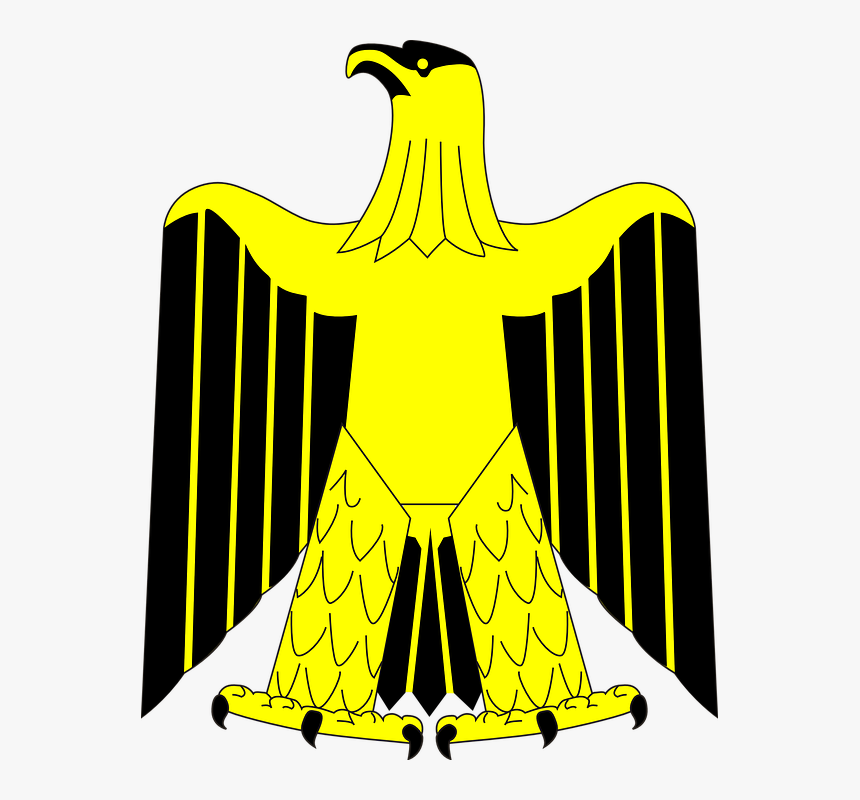 Eagle, Heraldic Animal, Gold, Black, Pride, Power - Iraq Coat Of Arms, HD Png Download