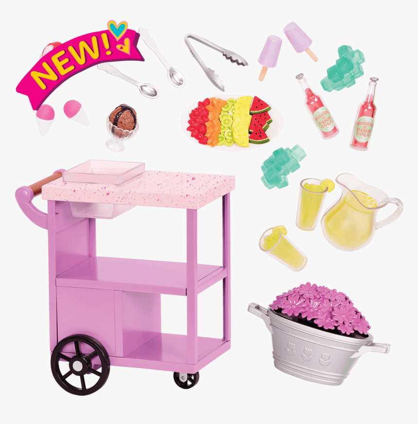 Patio Treats Trolley For 18-inch Dolls - Our Generation Food Trolley, HD Png Download