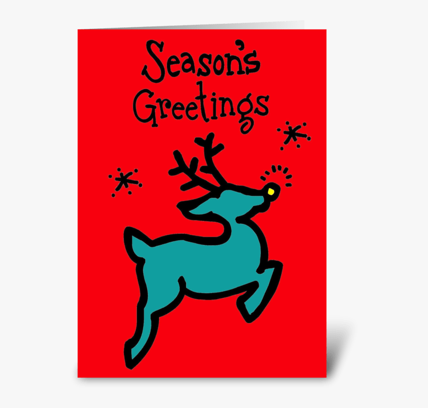 Christmas Reindeer Greeting Card - Reindeer, HD Png Download