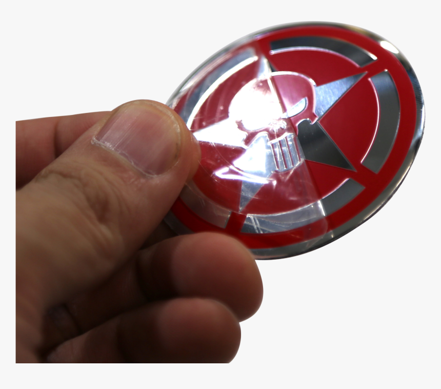 Punisher Red Shield Wheel Hub Center Cap Sticker Decal - Emblem, HD Png Download