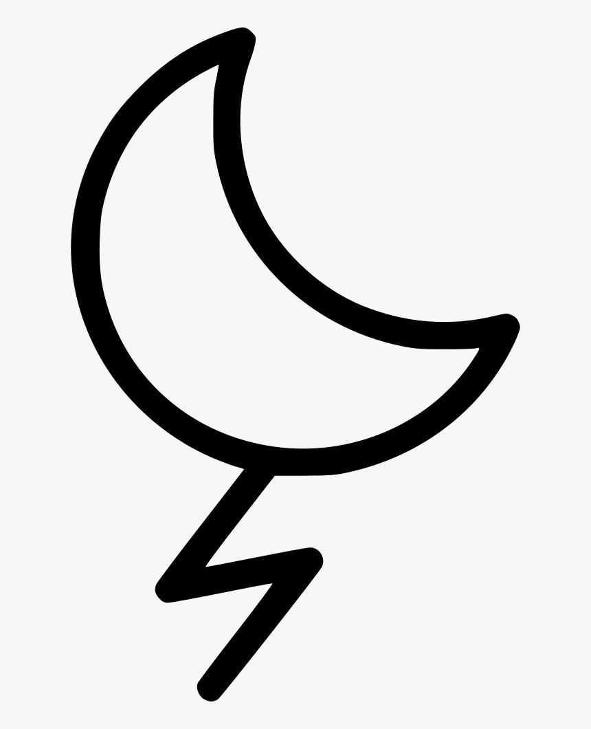 Lightning Night Moon Thunder Weather Storm - Rain, HD Png Download