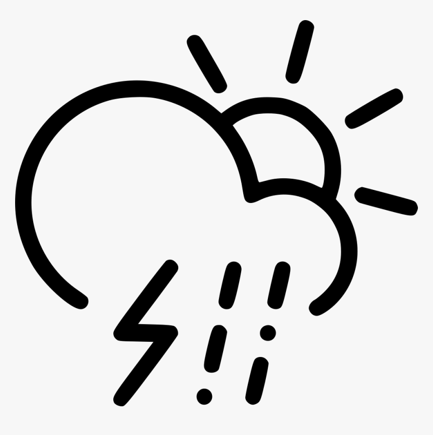 Day Sleet Storm Cloud Lightning Rain Sun - Sun And Wind Icon, HD Png ...