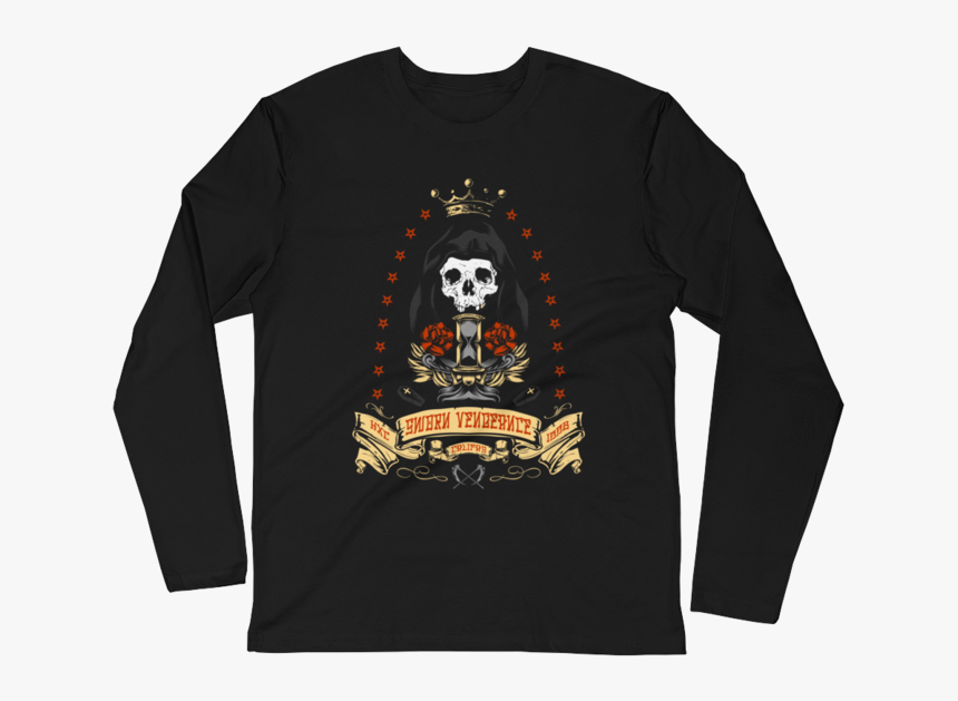 Santa Muerte Men S Long Sleeve Fitted Crew - First Christmas With My Hot New Girlfriend, HD Png Download