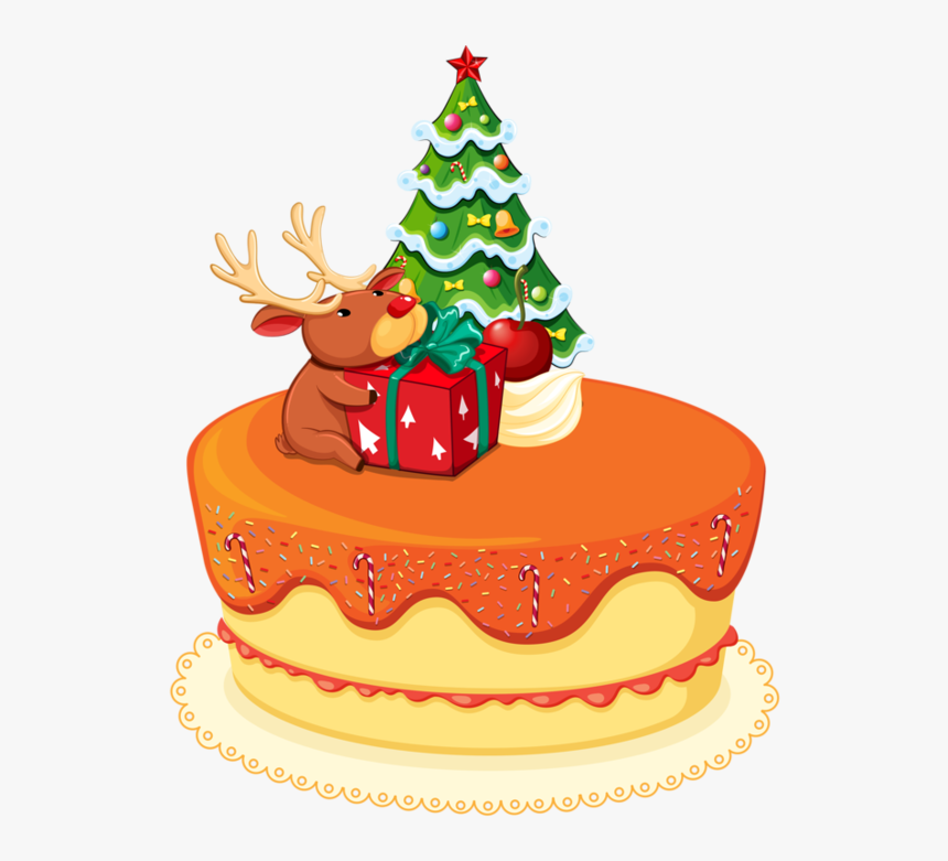 Cupcake & Bolos E Etc - Christmas Cake Vector, HD Png Download
