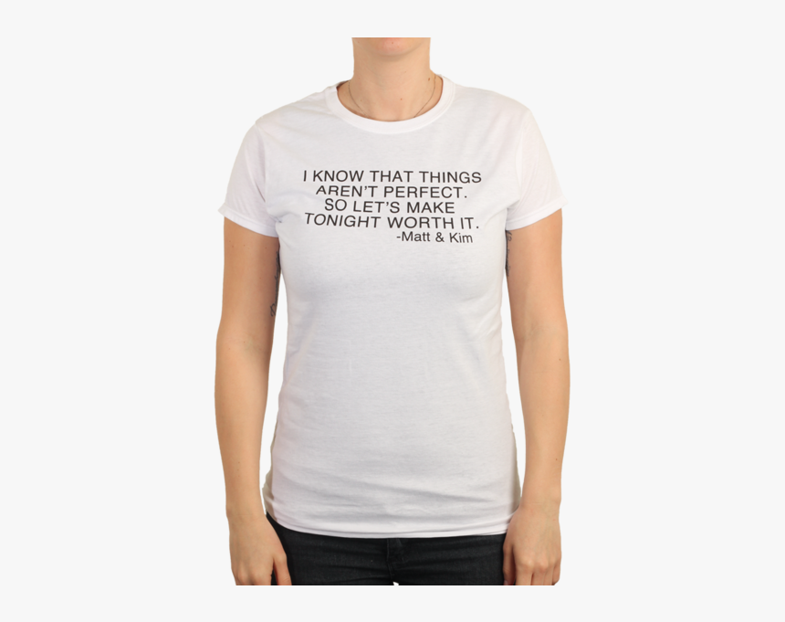 Womens Now Lyric White Tee - Matt And Kim Shirt, HD Png Download