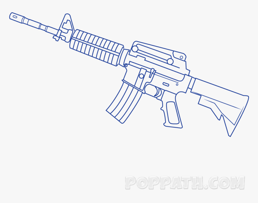 Drawn M Free On - Rifle, HD Png Download