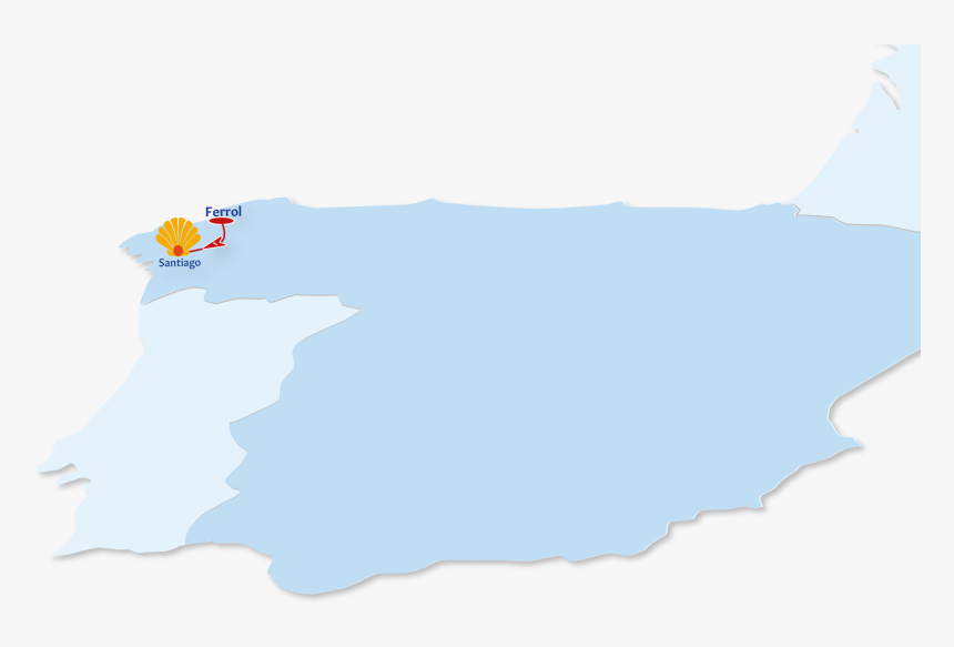A Map Of The Camino De Ingles Route - Illustration, HD Png Download