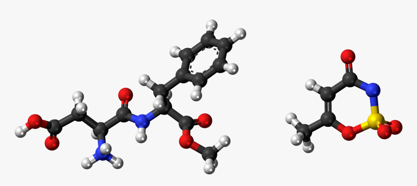 Aspartame Acesulfame Salt 3d Balls - Aspartame Ball And Stick Model, HD Png Download