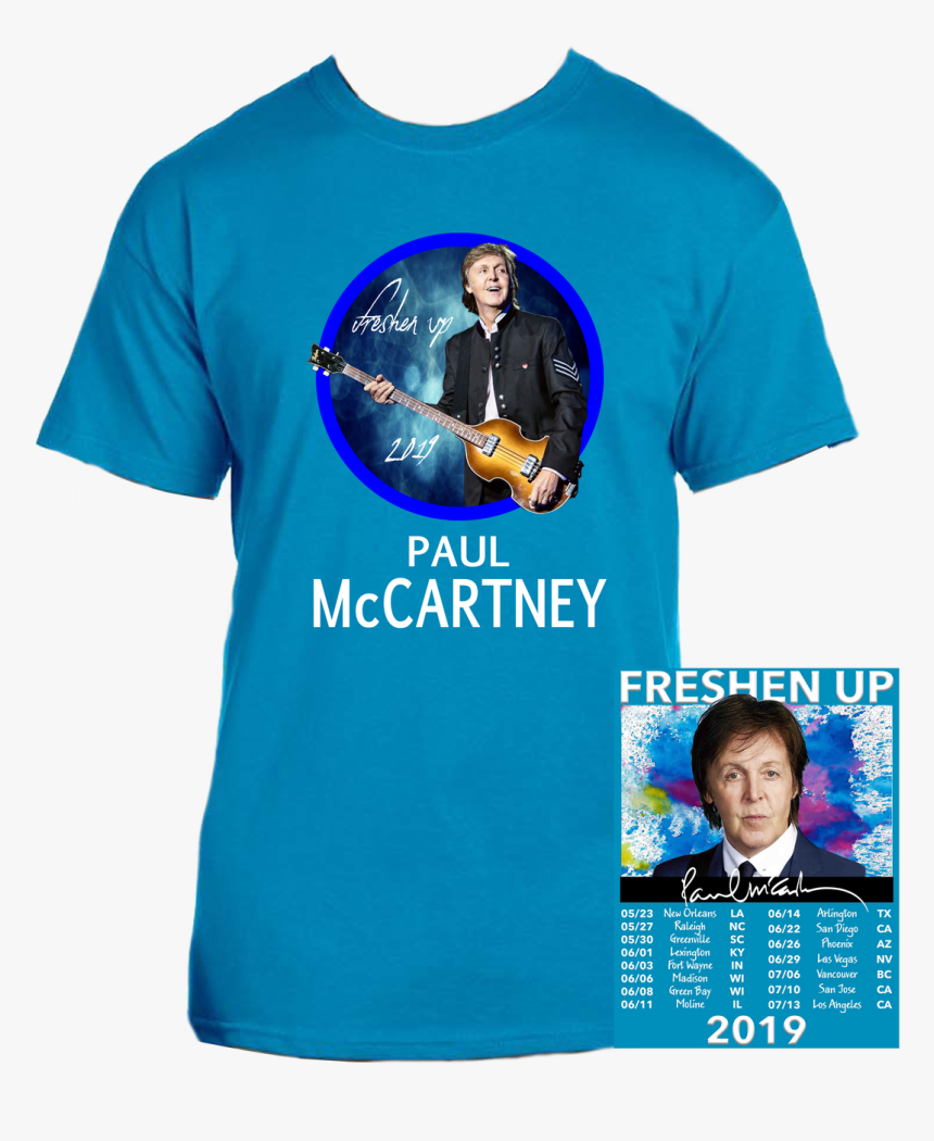 Paul Mccartney 2019 Freshen Up Tour On Blue - Paul Mccartney T Shirt 2019 Freshen Up Concert Tour, HD Png Download