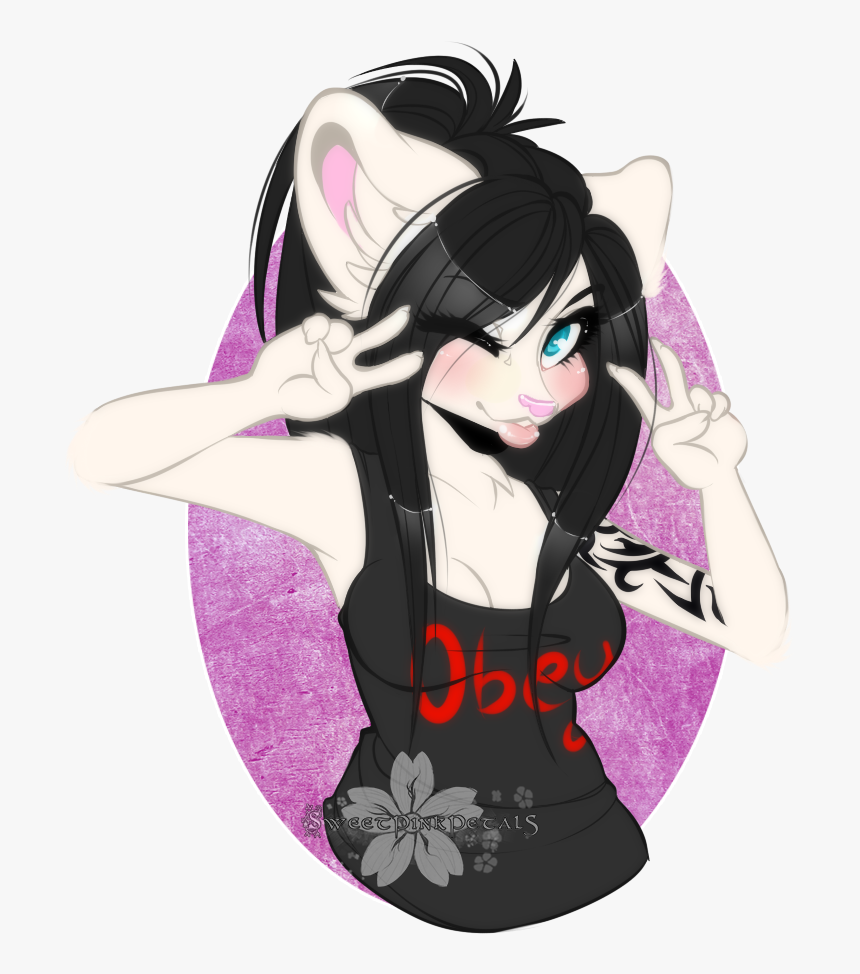 Pink Human Hair Color Fictional Character Black Hair - Cartoon, HD Png Download