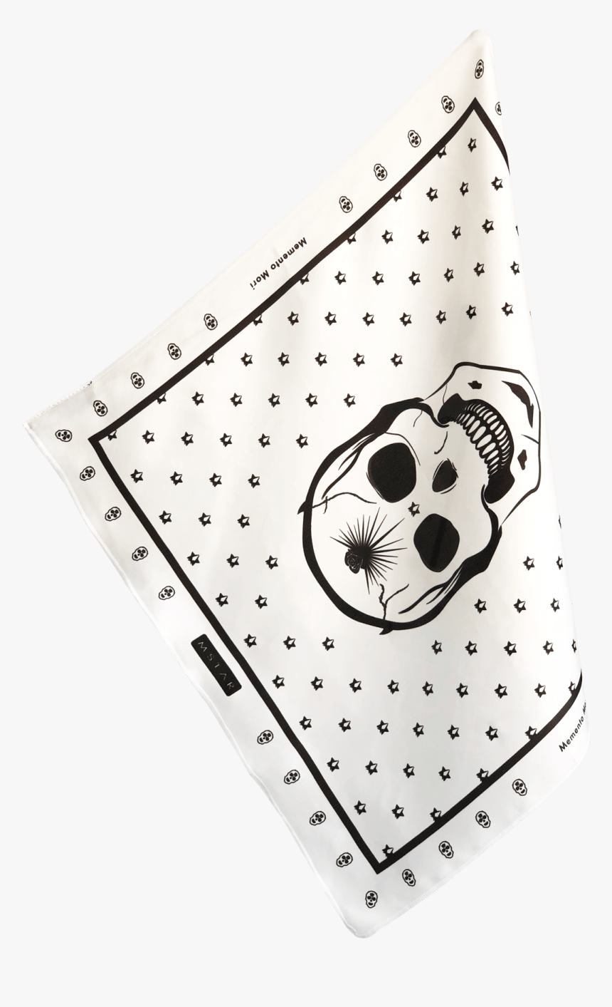 Memento Mori Black Man Silk Bandana - Motif, HD Png Download