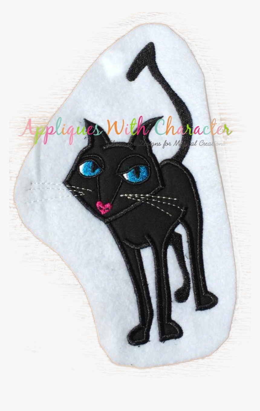 Cori Black Cat Applique Design - Black Cat, HD Png Download