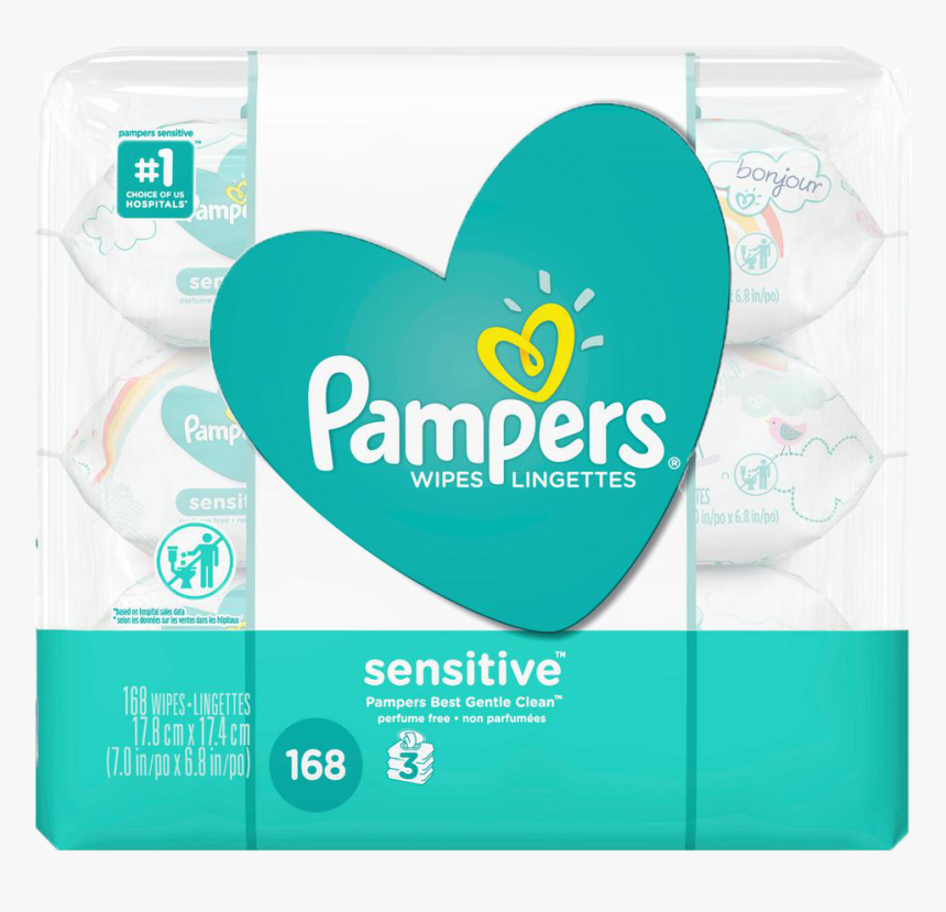 Pack Pampers Sensitive Wipes, HD Png Download
