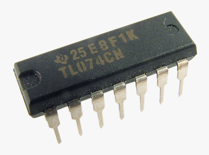 Tl074, Quad, Low Noise, Jfet Input, 14 Pin Dip Image - Integrated Circuit Transparent, HD Png Download