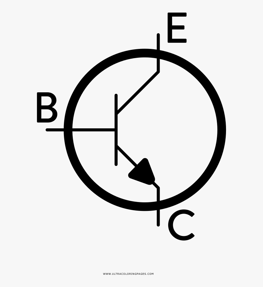 Npn Transistor Coloring Page - Circle, HD Png Download