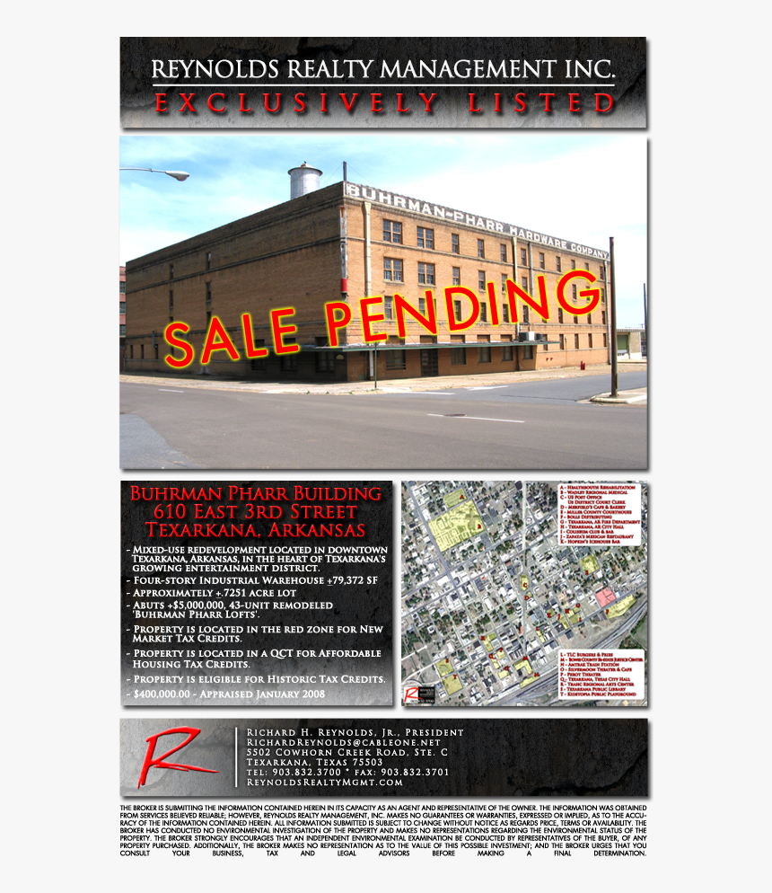 Burhman Pharr Building, Texarkana, Arkansas - Poster, HD Png Download