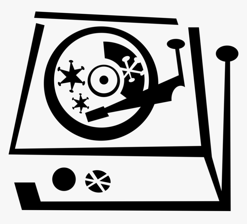 Vector Illustration Of Phonograph Record Player Turntable - Circle, HD Png Download