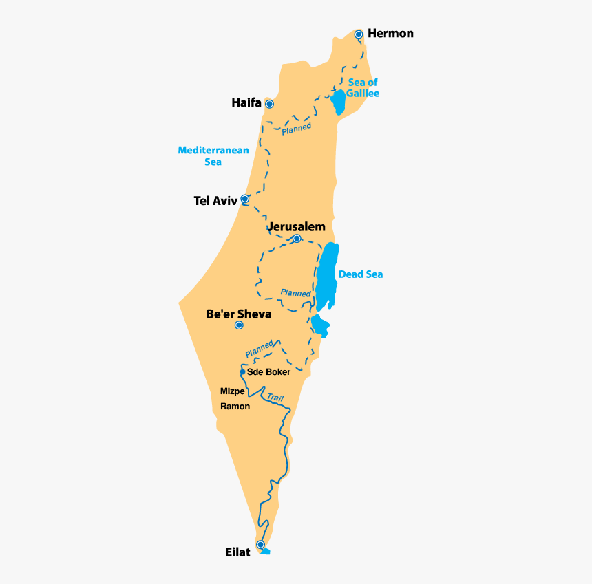 Israel Bike Trail Map, HD Png Download