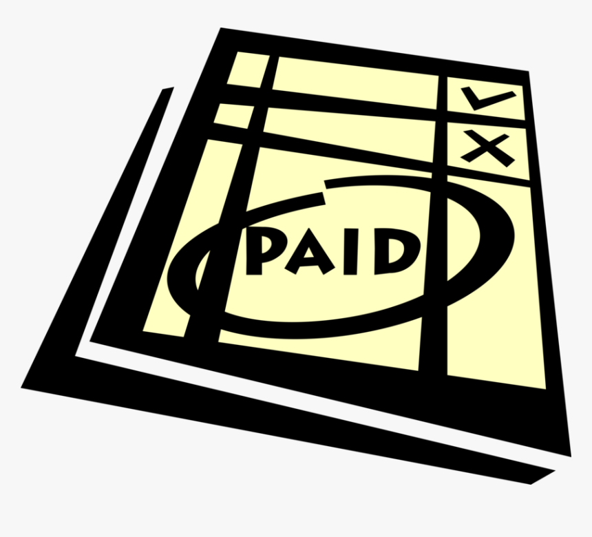 Vector Illustration Of Financial Record Paid Invoice - Invoice Clip Art, HD Png Download