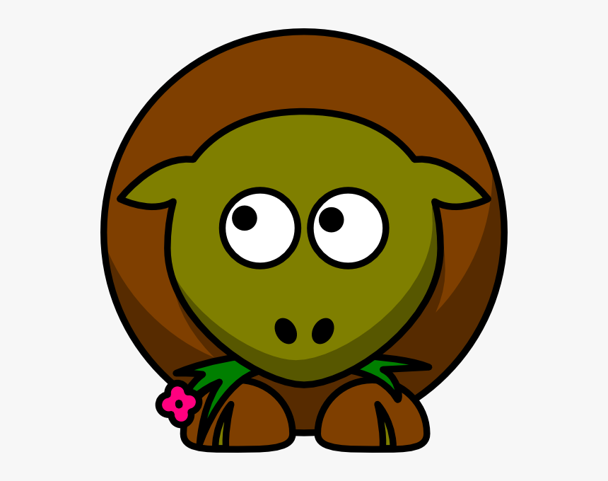 Sheep Olive Green And Brown Two Toned Looking Up To - Gnu Clipart, HD Png Download