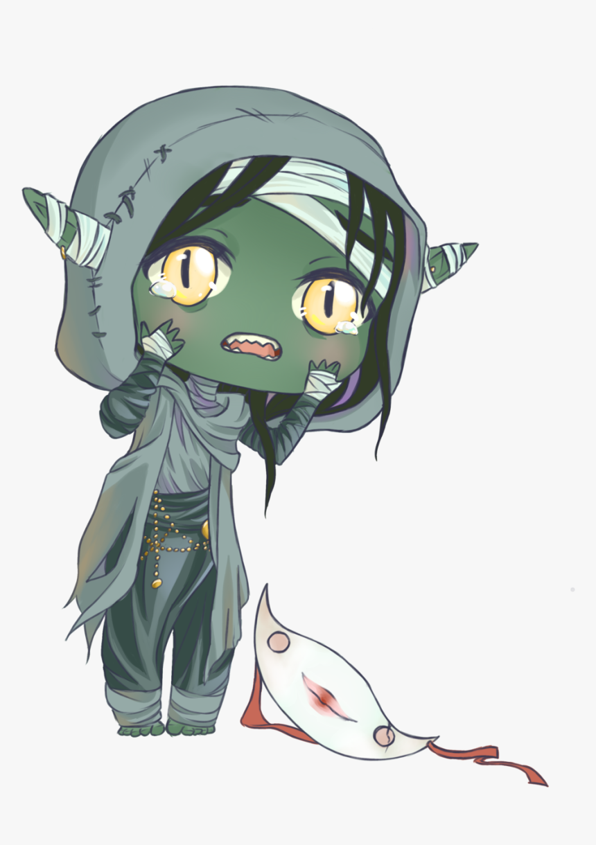 Gamora Drawing Head - Nott The Brave Chibi, HD Png Download