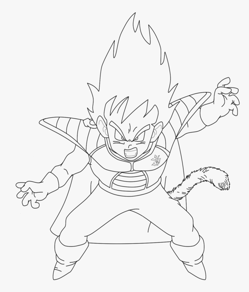 Kid Vegeta Drawing, HD Png Download