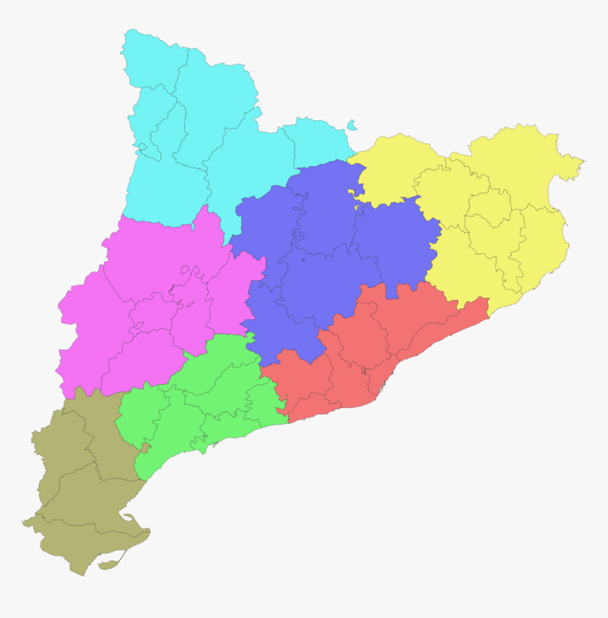 Color Blank Map Of Catalonia 
src Https - Comunitats Autonomes De Catalunya, HD Png Download