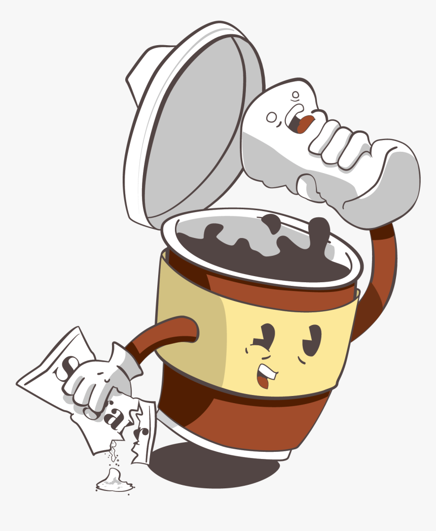 Cartoon Coffee Crosshatch Studio - Cartoon, HD Png Download