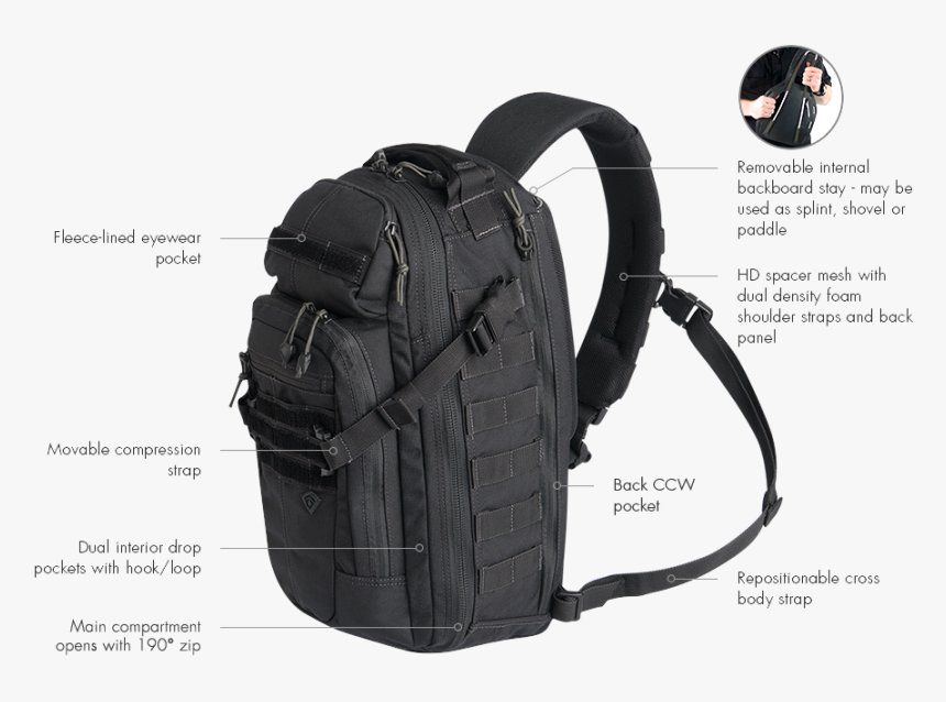 First Tactical Crosshatch Sling Pack, HD Png Download