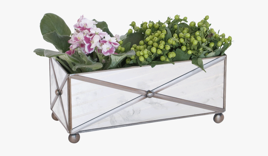Worlds Away Antique Mirror Rectangular Crosshatch Planter - Worlds Away Antique Mirror Crosshatch Planter, HD Png Download