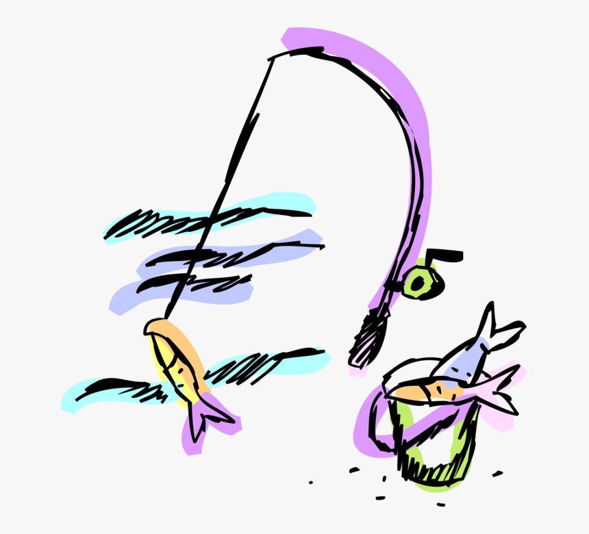 Vector Illustration Of Fishing Rod On Seashore Beach, HD Png Download