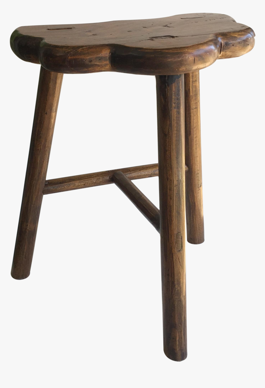 Small Rustic Wooden Stool - Bar Stool, HD Png Download