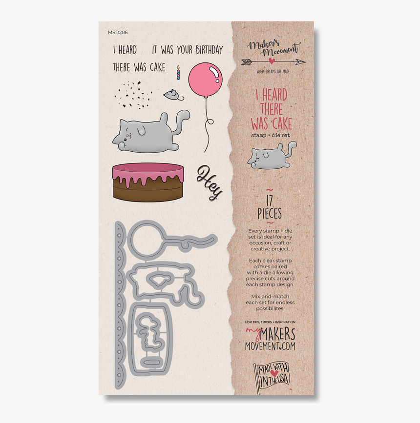 I Heard There Was Cake Stamp & Die Set Packaging - Illustration, HD Png Download
